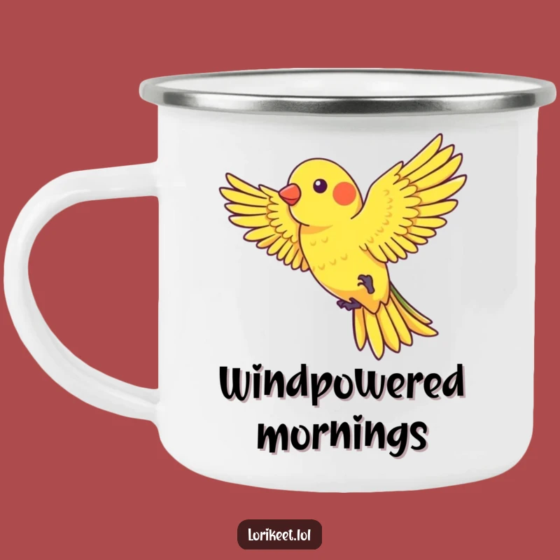 Funny Wind Rider Lorikeet Camping Mug: Outdoor Flight Drinkware, Perfect Funny Gift