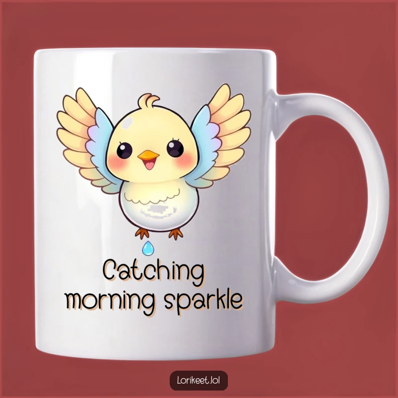 Funny Iridescent Bird Mug: Happy Dewdrop Catcher, Perfect Funny Gift