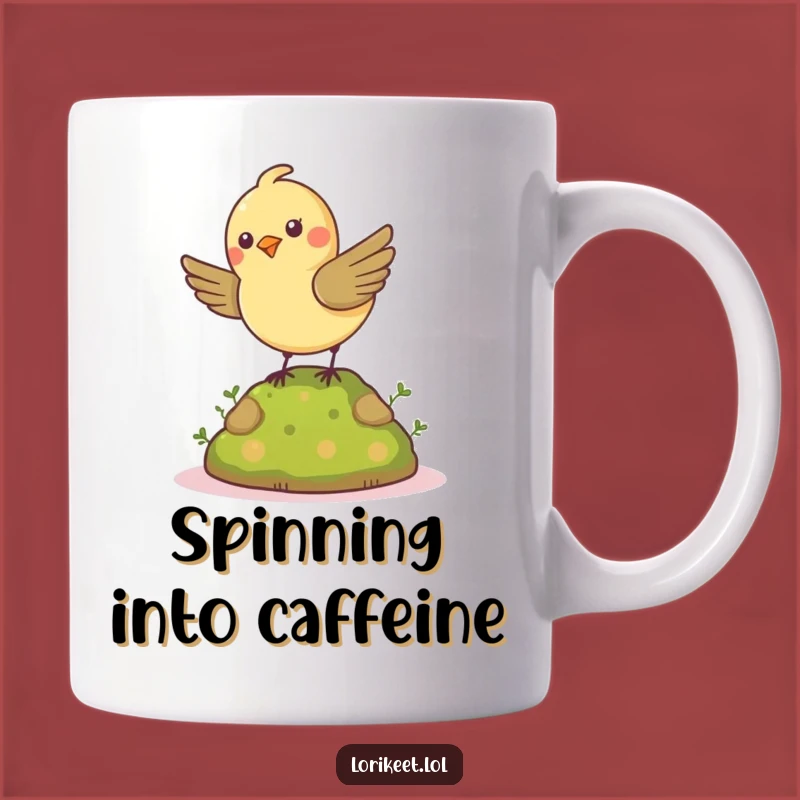 Funny Spinning Bird Mug: Cheerful Energy Design, Perfect Funny Gift