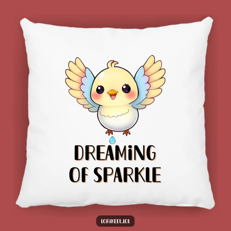 Funny Happy Bird Pillow: Cozy Iridescent Cushion, Adorable Funny Gift