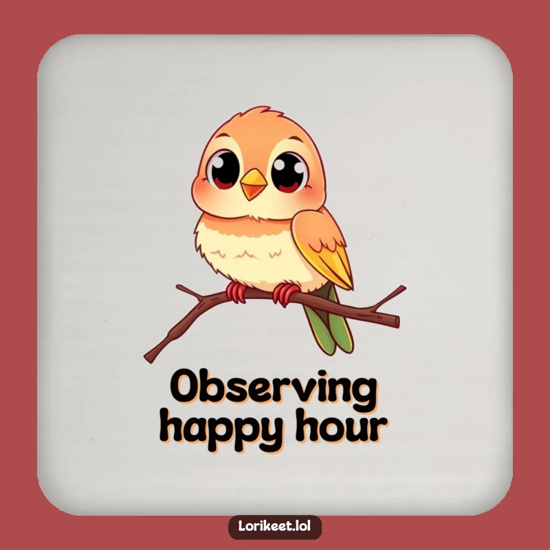 Funny Lively Bird Coaster: Curious Percher Drink Protector, Charming Funny Gift