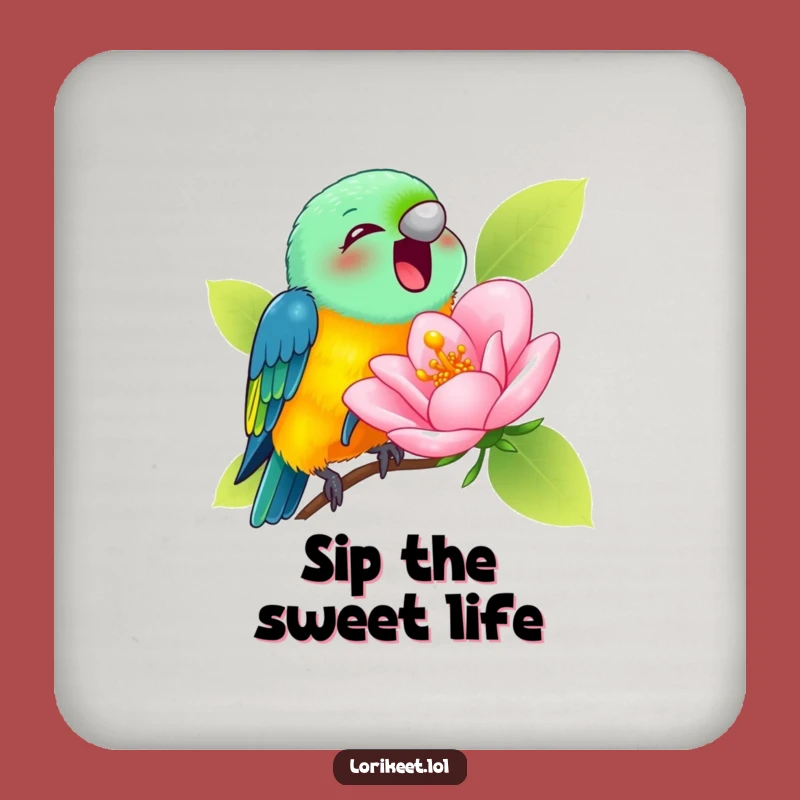 Funny Lorikeet Blossom Coasters: Nectar Protection Set, Perfect Funny Gift