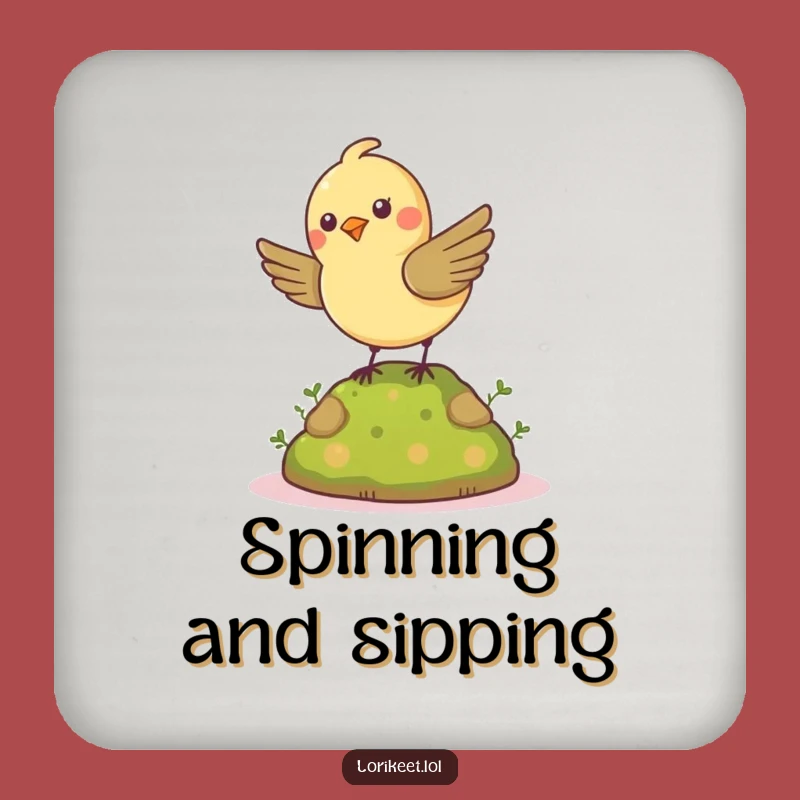 Funny Spinning Bird Coaster: Energetic Percher Protector, Charming Funny Gift