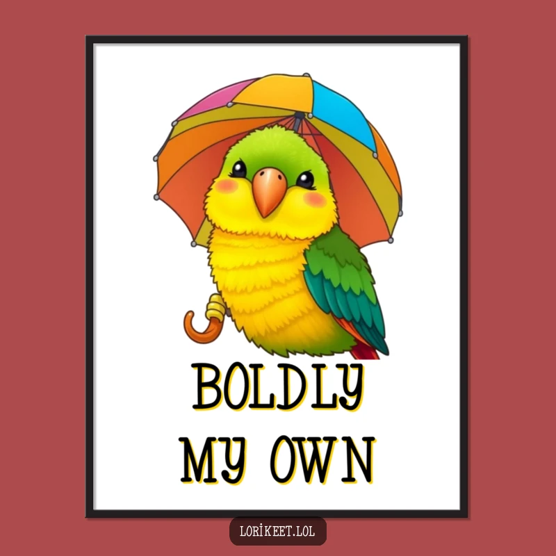 Funny Lorikeet Umbrella Poster: Vibrant Wall Art for a Laughing Avian Enthusiast