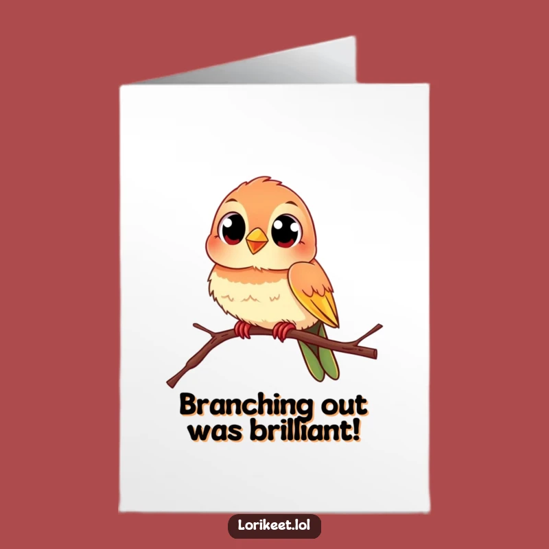 Free Printable Congrats Card: Curious Bird, Funny Downloadable for New Beginnings
