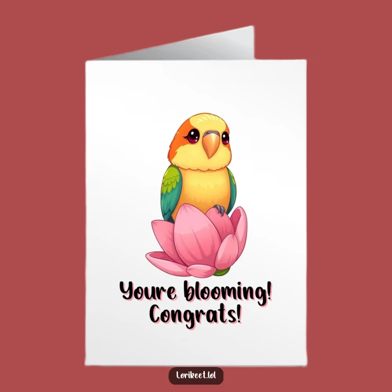 Free Printable Congrats Card: Lorikeet Bloom Downloadable Gift for a Blooming Success
