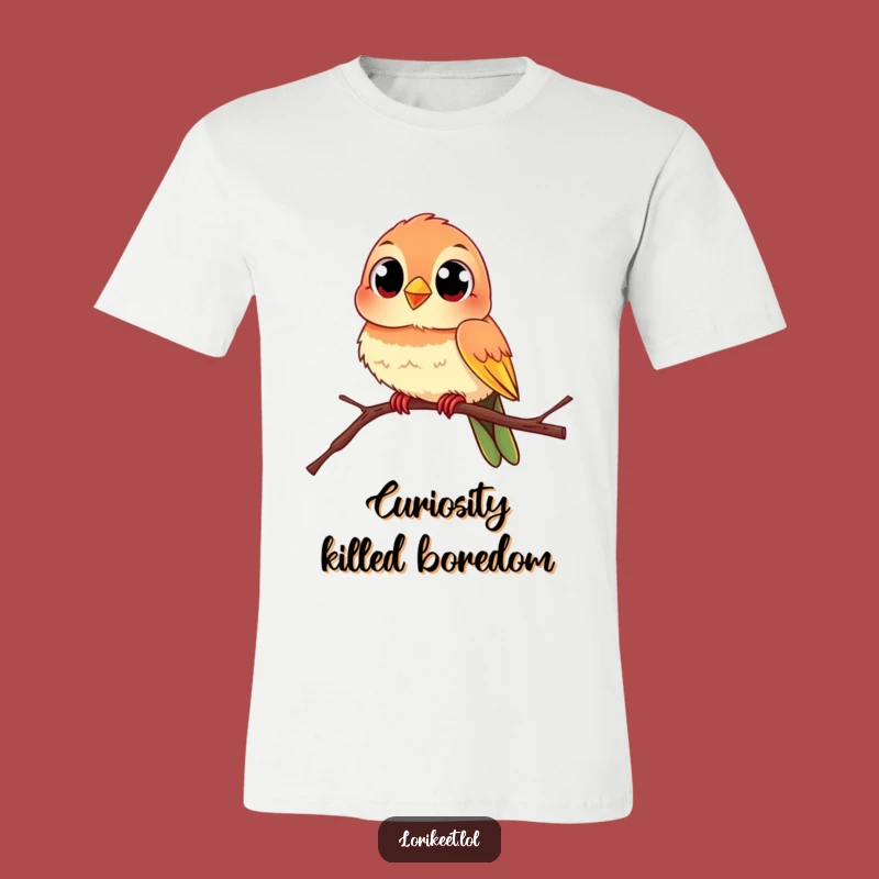Funny Lively Bird T-Shirt: Curious Eyes Percher, Unique Funny Gift